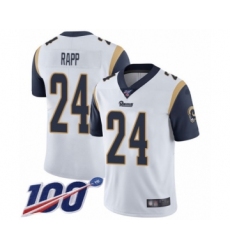 Men's Los Angeles Rams #24 Taylor Rapp White Vapor Untouchable Limited Player 100th Season Football Jersey