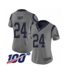 Women's Los Angeles Rams #24 Taylor Rapp Limited Gray Inverted Legend 100th Season Football Jersey
