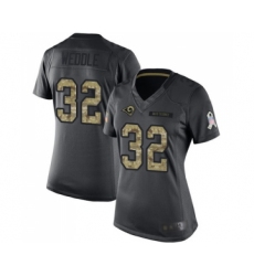 Women's Los Angeles Rams #32 Eric Weddle Limited Black 2016 Salute to Service Football Jersey
