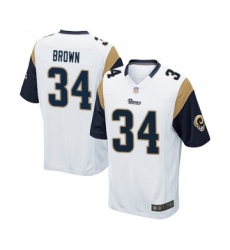 Men's Los Angeles Rams #34 Malcolm Brown Game White Football Jersey