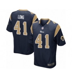 Men's Los Angeles Rams #41 David Long Game Navy Blue Team Color Football Jersey
