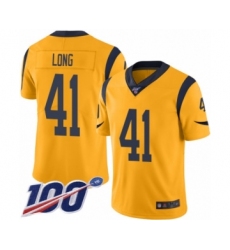Men's Los Angeles Rams #41 David Long Limited Gold Rush Vapor Untouchable 100th Season Football Jersey
