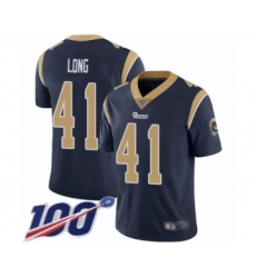 Men's Los Angeles Rams #41 David Long Navy Blue Team Color Vapor Untouchable Limited Player 100th Season Football Jersey