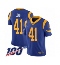 Men's Los Angeles Rams #41 David Long Royal Blue Alternate Vapor Untouchable Limited Player 100th Season Football Jersey