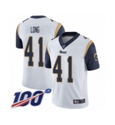 Men's Los Angeles Rams #41 David Long White Vapor Untouchable Limited Player 100th Season Football Jersey