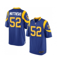 Men's Los Angeles Rams #52 Clay Matthews Game Royal Blue Alternate Football Jersey