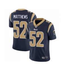 Youth Los Angeles Rams #52 Clay Matthews Navy Blue Team Color Vapor Untouchable Limited Player Football Jersey