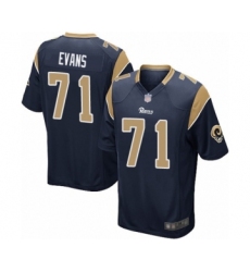 Men's Los Angeles Rams #71 Bobby Evans Game Navy Blue Team Color Football Jersey