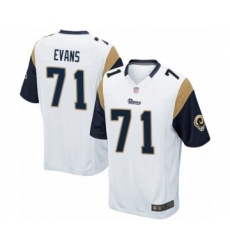 Men's Los Angeles Rams #71 Bobby Evans Game White Football Jersey