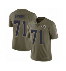 Men's Los Angeles Rams #71 Bobby Evans Limited Olive 2017 Salute to Service Football Jersey