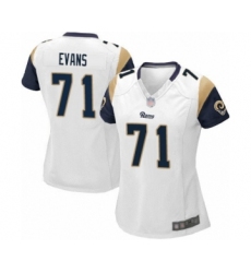 Women's Los Angeles Rams #71 Bobby Evans Game White Football Jersey