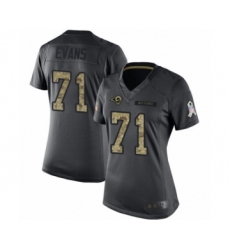 Women's Los Angeles Rams #71 Bobby Evans Limited Black 2016 Salute to Service Football Jersey