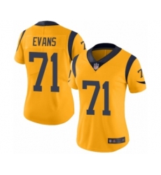 Women's Los Angeles Rams #71 Bobby Evans Limited Gold Rush Vapor Untouchable Football Jersey