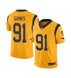 Men's Los Angeles Rams #91 Greg Gaines Limited Gold Rush Vapor Untouchable Football Jersey