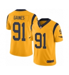 Youth Los Angeles Rams #91 Greg Gaines Limited Gold Rush Vapor Untouchable Football Jersey