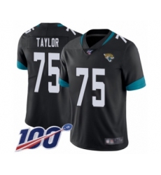 Men's Jacksonville Jaguars #75 Jawaan Taylor Black Team Color Vapor Untouchable Limited Player 100th Season Football Jersey