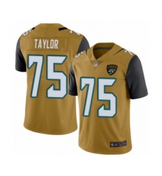 Men's Jacksonville Jaguars #75 Jawaan Taylor Limited Gold Rush Vapor Untouchable Football Jersey