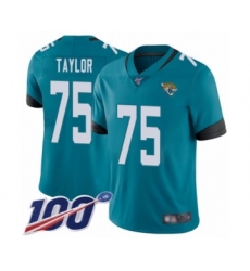 Men's Jacksonville Jaguars #75 Jawaan Taylor Teal Green Alternate Vapor Untouchable Limited Player 100th Season Football Jersey