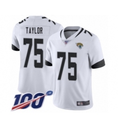 Men's Jacksonville Jaguars #75 Jawaan Taylor White Vapor Untouchable Limited Player 100th Season Football Jersey