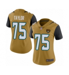 Women's Jacksonville Jaguars #75 Jawaan Taylor Limited Gold Rush Vapor Untouchable Football Jersey