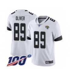 Men's Jacksonville Jaguars #89 Josh Oliver White Vapor Untouchable Limited Player 100th Season Football Jersey