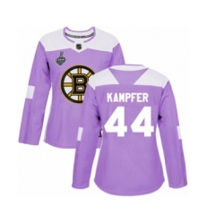 Women's Boston Bruins #44 Steven Kampfer Authentic Purple Fights Cancer Practice 2019 Stanley Cup Final Bound Hockey Jersey
