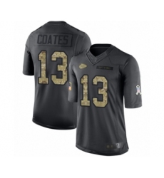 Men's Kansas City Chiefs #13 Sammie Coates Limited Black 2016 Salute to Service Football Jersey