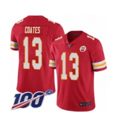 Men's Kansas City Chiefs #13 Sammie Coates Red Team Color Vapor Untouchable Limited Player 100th Season Football Jersey