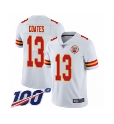 Men's Kansas City Chiefs #13 Sammie Coates White Vapor Untouchable Limited Player 100th Season Football Jersey