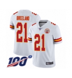 Men's Kansas City Chiefs #21 Bashaud Breeland White Vapor Untouchable Limited Player 100th Season Football Jersey