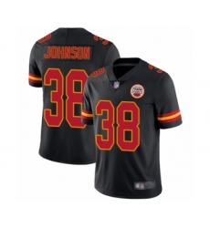 Men's Kansas City Chiefs #38 Dontae Johnson Limited Black Rush Vapor Untouchable Football Jersey