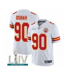 Men's Kansas City Chiefs #90 Emmanuel Ogbah White Vapor Untouchable Limited Player Super Bowl LIV Bound Football Jersey