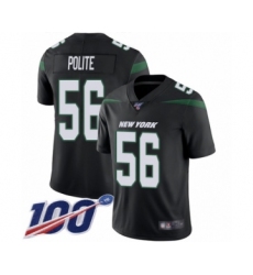 Men's New York Jets #56 Jachai Polite Black Alternate Vapor Untouchable Limited Player 100th Season Football Jersey