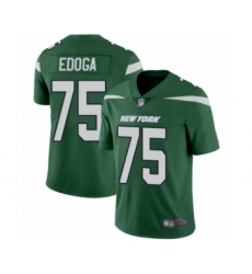 Men's New York Jets #75 Chuma Edoga Green Team Color Vapor Untouchable Limited Player Football Jersey