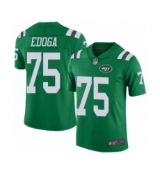 Men's New York Jets #75 Chuma Edoga Limited Green Rush Vapor Untouchable Football Jersey