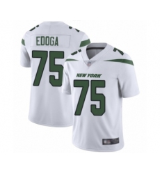 Men's New York Jets #75 Chuma Edoga White Vapor Untouchable Limited Player Football Jersey