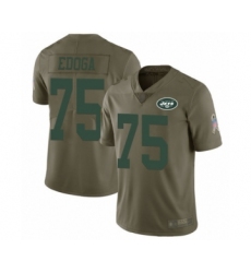 Youth New York Jets #75 Chuma Edoga Limited Olive 2017 Salute to Service Football Jersey