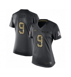 Women's Tampa Bay Buccaneers #9 Matt Gay Limited Black 2016 Salute to Service Football Jersey