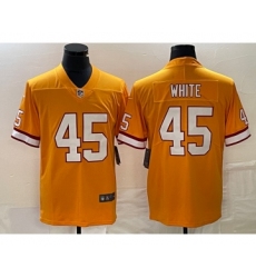 Men's Nike Tampa Bay Buccaneers #45 Devin White Yellow Limited Stitched Throwback Jersey