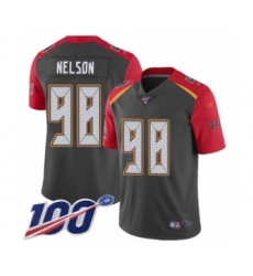 Men's Tampa Bay Buccaneers #98 Anthony Nelson Limited Gray Inverted Legend 100th Season Football Jersey
