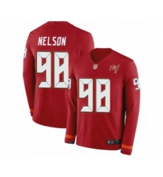 Youth Tampa Bay Buccaneers #98 Anthony Nelson Limited Red Therma Long Sleeve Football Jersey