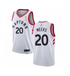 Women's Toronto Raptors #20 Jodie Meeks Swingman White 2019 Basketball Finals Champions Jersey - Association Edition