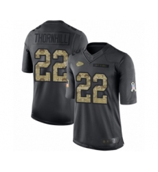 Men's Kansas City Chiefs #22 Juan Thornhill Limited Black 2016 Salute to Service Football Jersey