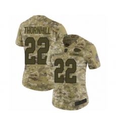 Women's Kansas City Chiefs #22 Juan Thornhill Limited Olive 2017 Salute to Service Football Jersey