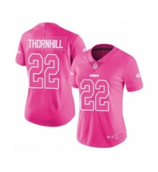 Women's Kansas City Chiefs #22 Juan Thornhill Limited Pink Rush Fashion Football Jersey