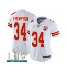 Women's Kansas City Chiefs #34 Darwin Thompson White Vapor Untouchable Limited Player Super Bowl LIV Bound Football Jersey