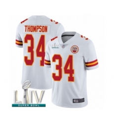 Youth Kansas City Chiefs #34 Darwin Thompson White Vapor Untouchable Limited Player Super Bowl LIV Bound Football Jersey
