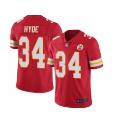 Youth Kansas City Chiefs #34 Carlos Hyde Red Team Color Vapor Untouchable Limited Player Football Jersey