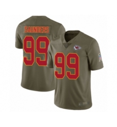 Youth Kansas City Chiefs #99 Khalen Saunders Limited Olive 2017 Salute to Service Football Jersey