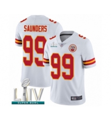 Youth Kansas City Chiefs #99 Khalen Saunders White Vapor Untouchable Limited Player Super Bowl LIV Bound Football Jersey